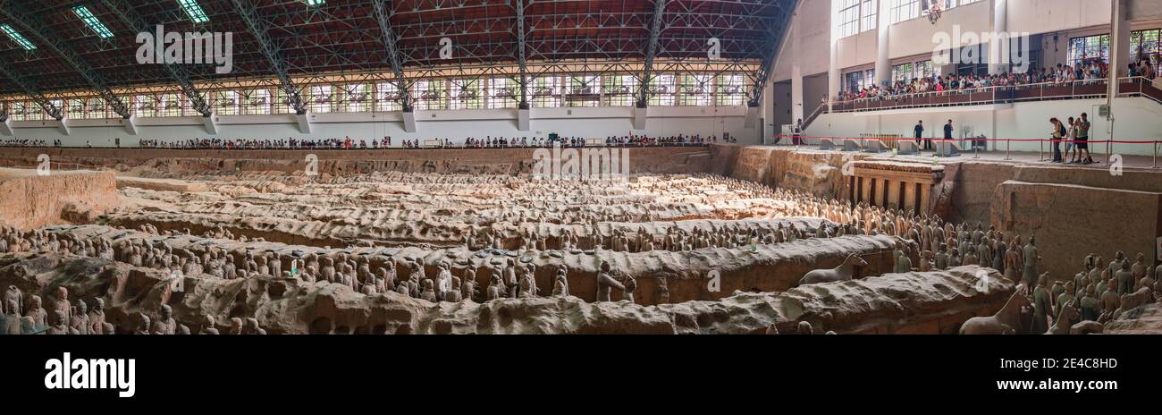 Sito di scavo del mausoleo dell'Esercito di Terracotta, Xi'an, Provincia di Shaanxi, Cina Foto Stock
