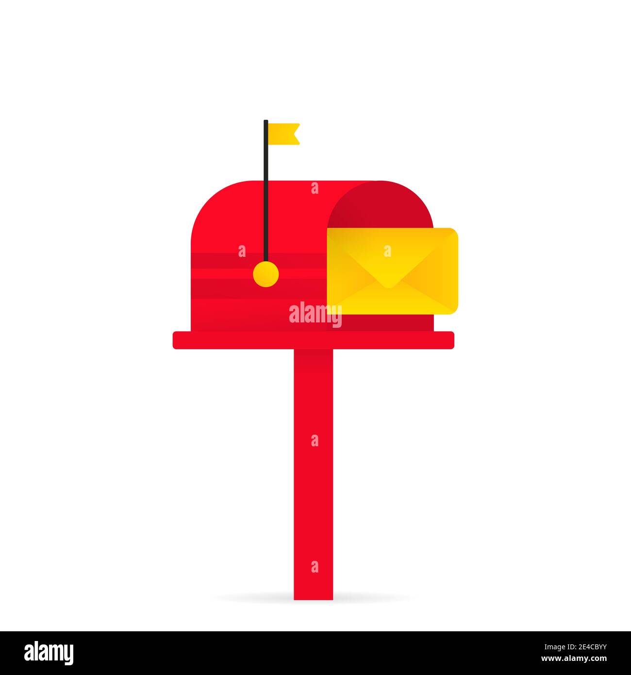 Icona della casella postale. Casella di posta rossa aperta con una busta  Immagine e Vettoriale - Alamy