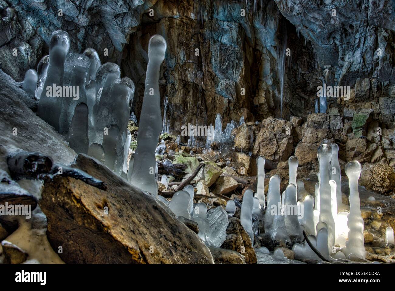 Grotta di ghiaccio Creux de Glace Foto Stock