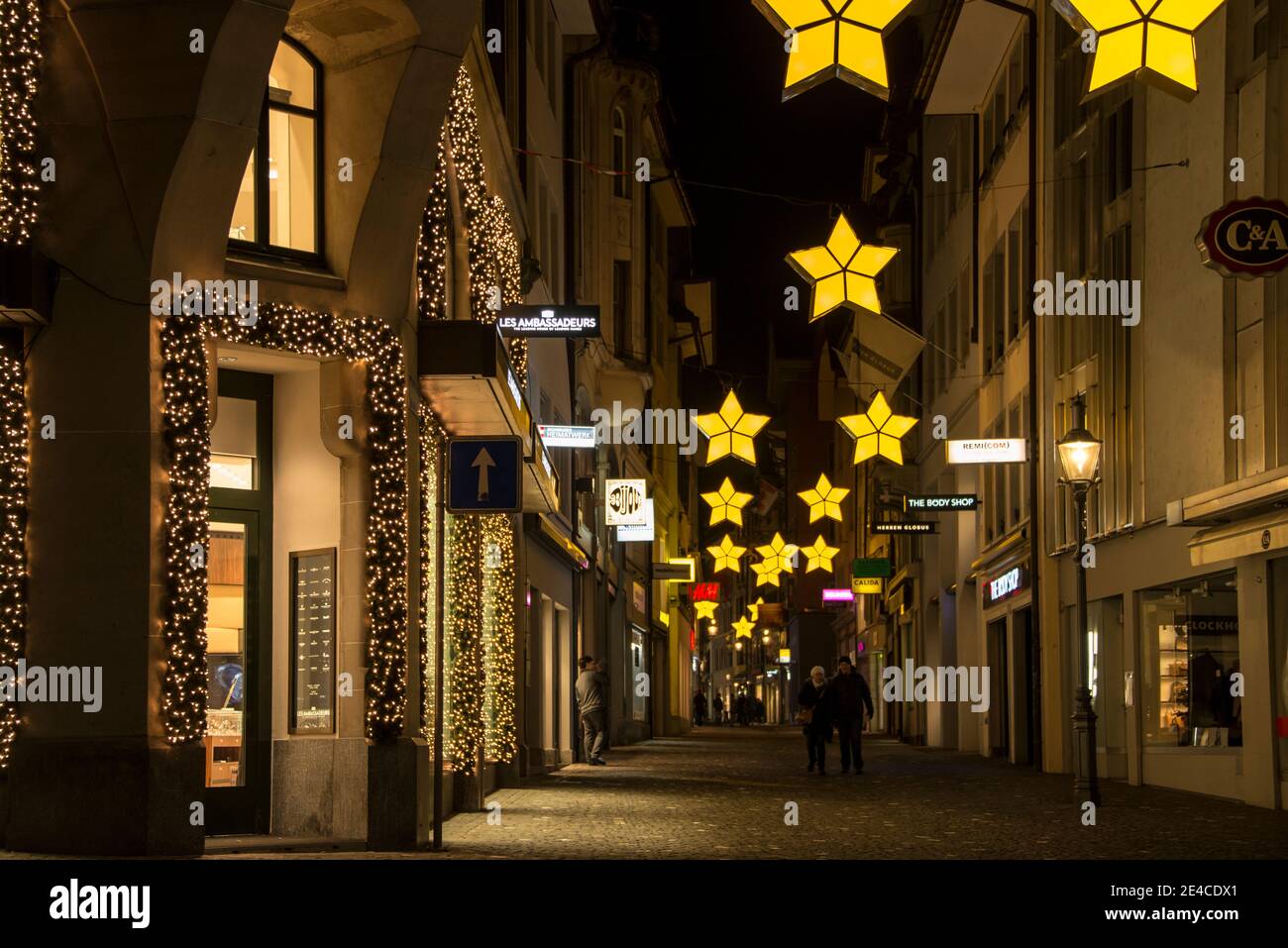 Lucerna prima di Natale, decorazione di strada Foto Stock