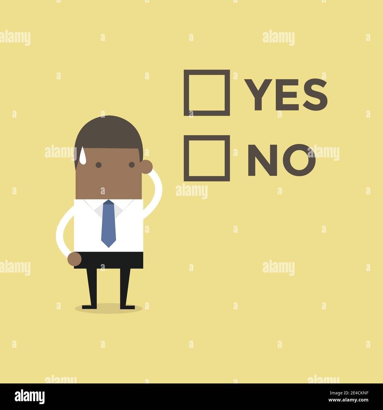 L'uomo d'affari africano deve decidere sì o no Illustrazione Vettoriale