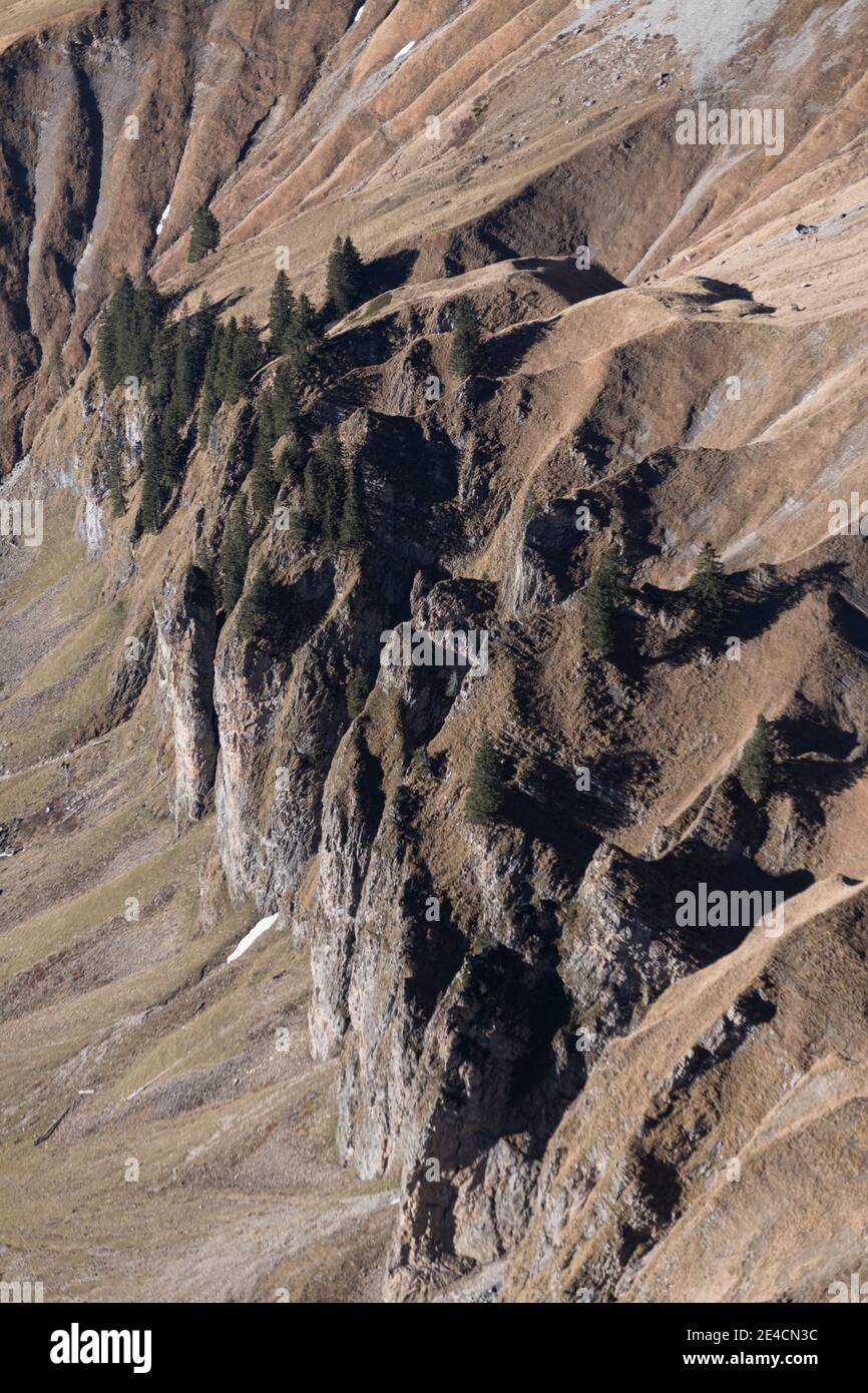 Europa, Austria, Vorarlberg, Kleinwalsertal, vista da Hohen Ifen, formazione sotto il Wasenkopf Foto Stock