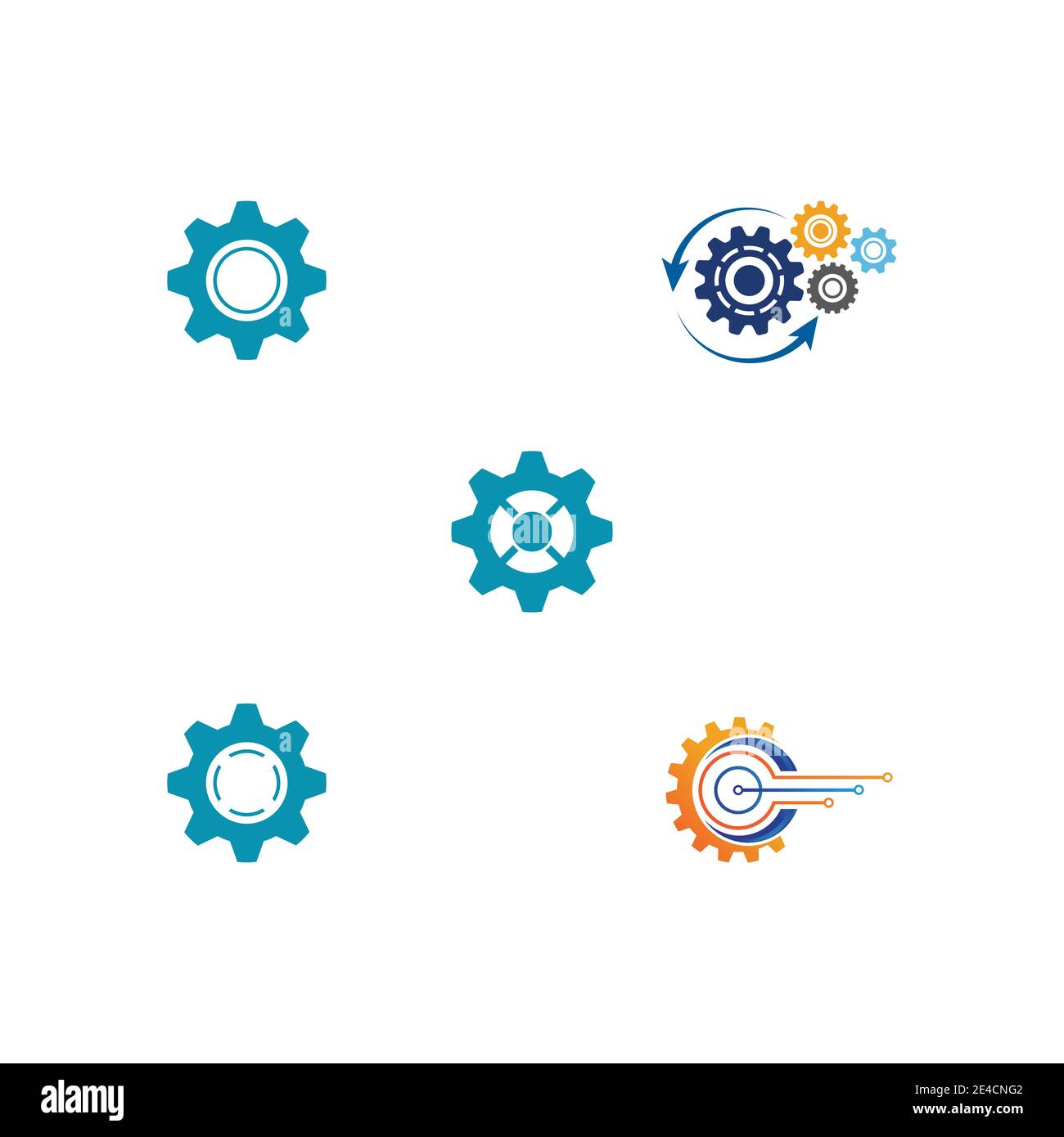 Disegno dell'icona vettoriale del modello di logo Set Gear Illustrazione Vettoriale