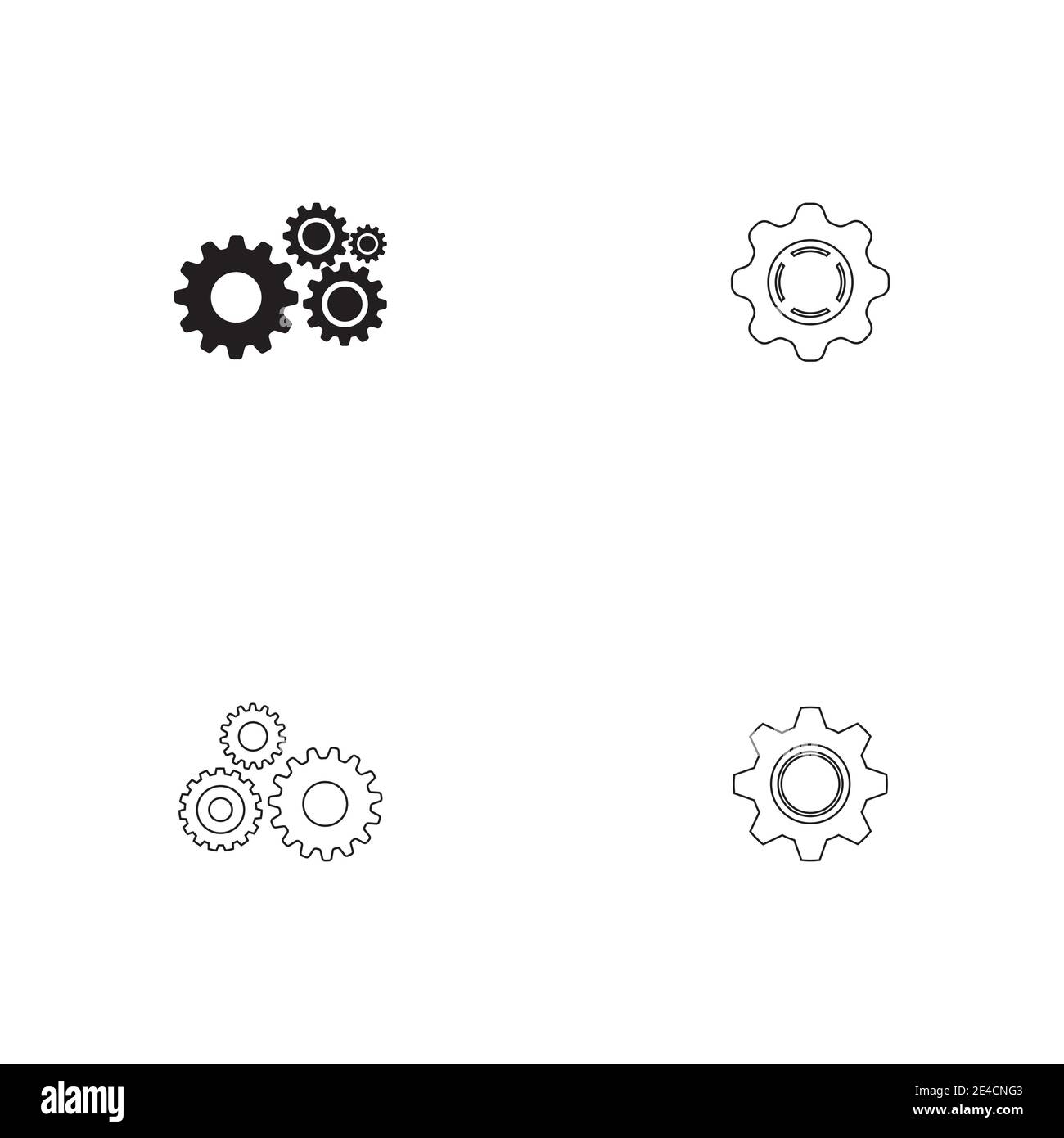 Disegno dell'icona vettoriale del modello di logo Set Gear Illustrazione Vettoriale