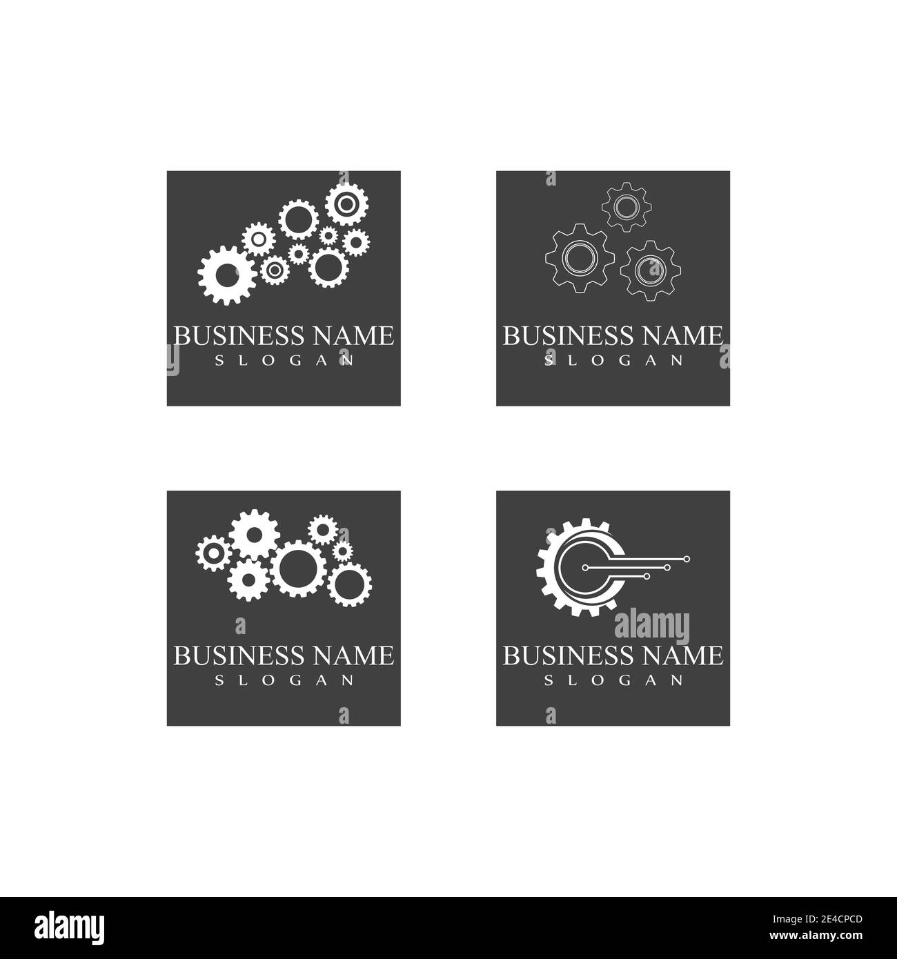 Disegno dell'icona vettoriale del modello di logo Set Gear Illustrazione Vettoriale