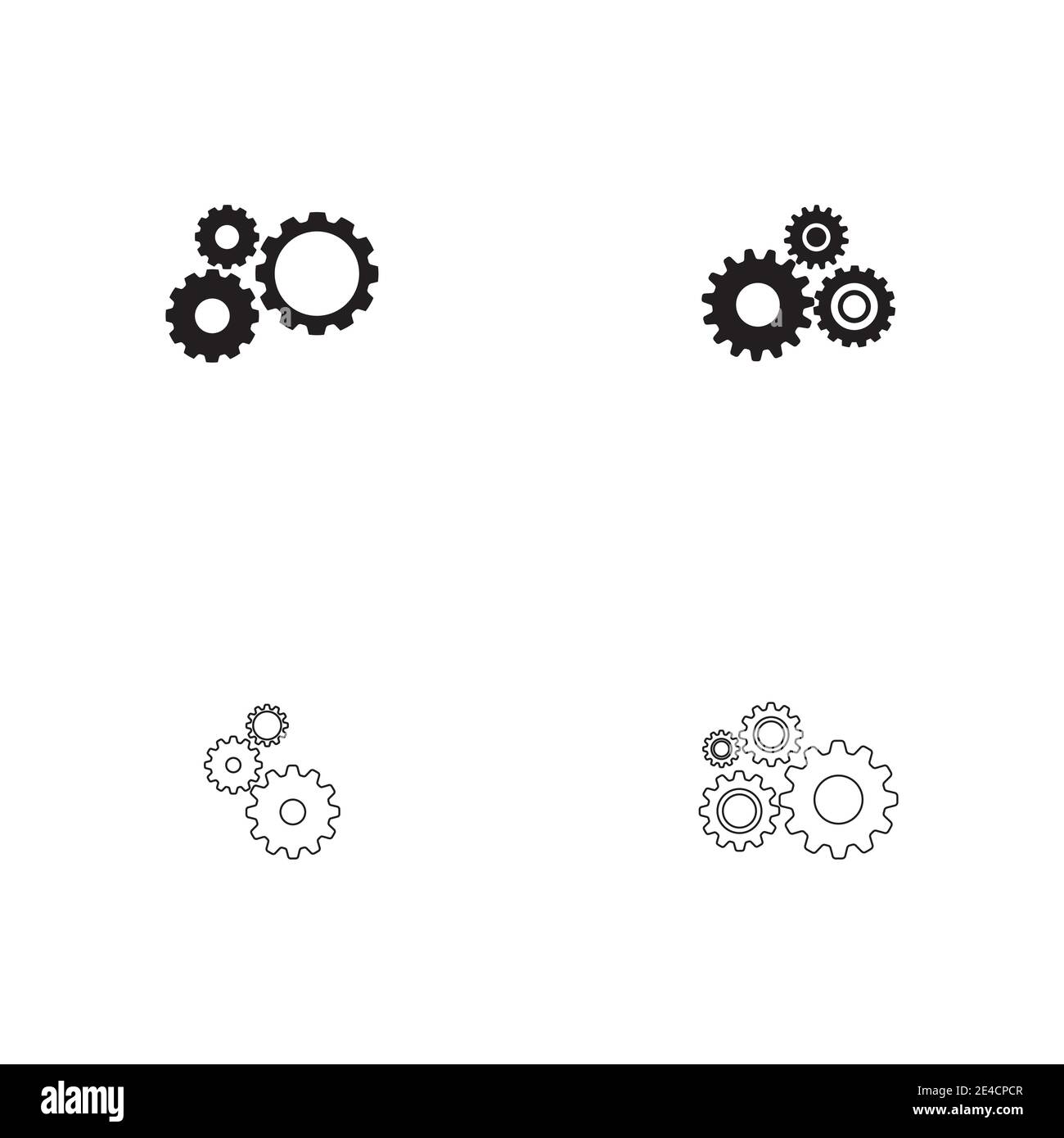 Disegno dell'icona vettoriale del modello di logo Set Gear Illustrazione Vettoriale