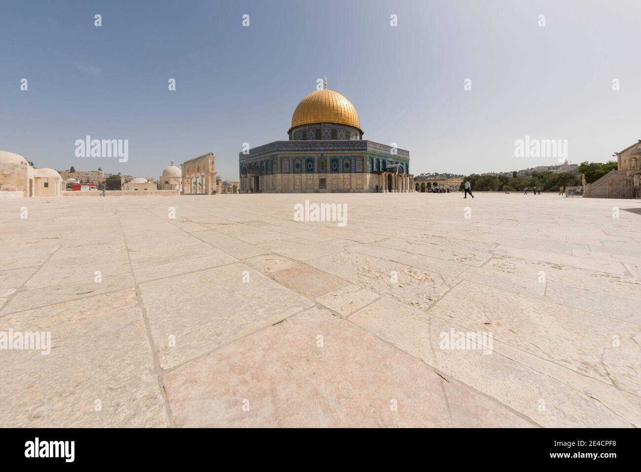 Israele, Gerusalemme, Monte del Tempio, cupola della roccia, moschea, cupola dorata Foto Stock
