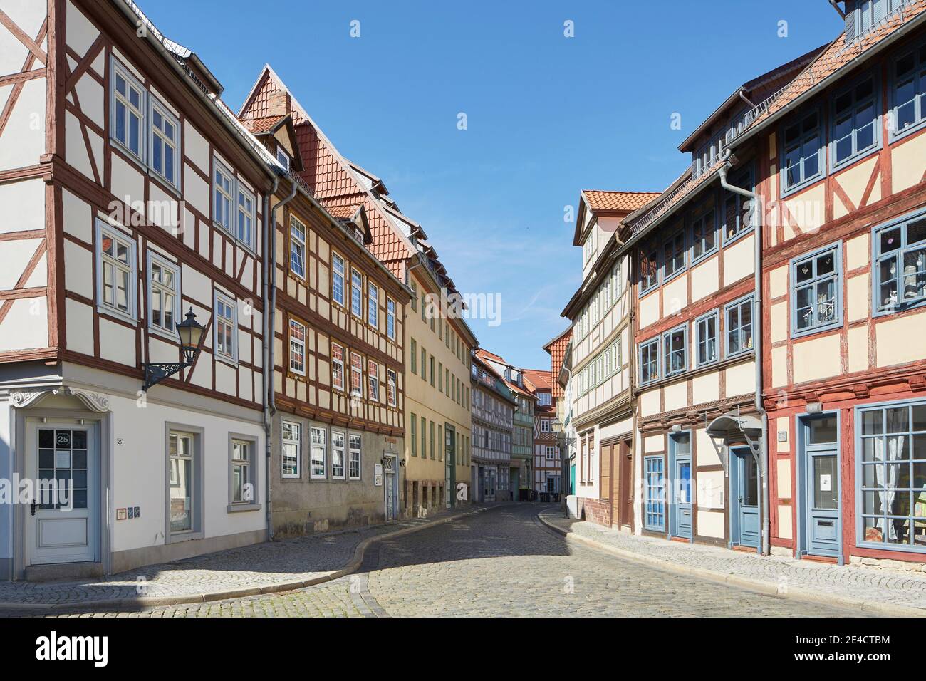 Germania, Sassonia-Anhalt, Halberstadt, centro storico, case a graticcio Foto Stock