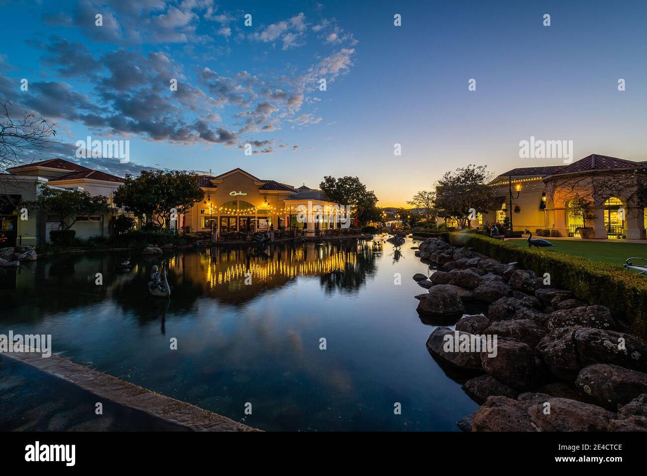 Blackhawk Plaza al Blue Hour Foto Stock