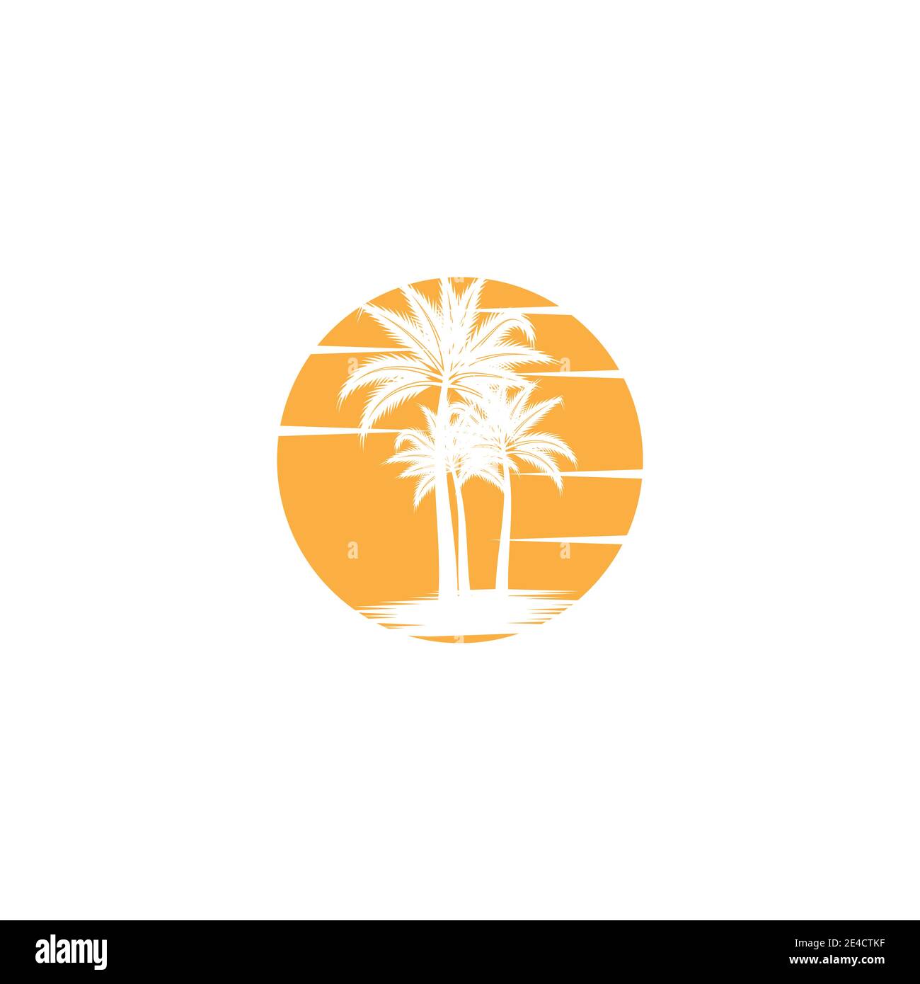 Palm tree estate modello logo illustrazione vettoriale Illustrazione Vettoriale