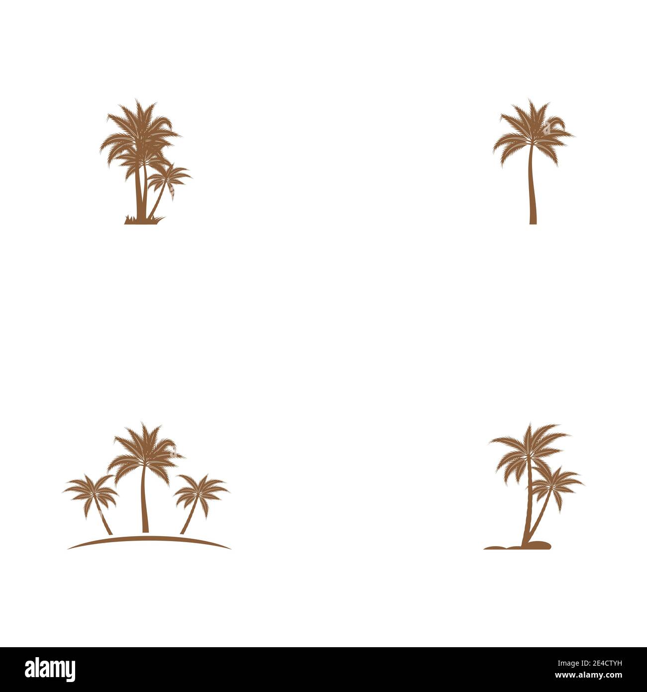 Impostare l'illustrazione vettoriale del modello del logo estate dell'albero dei palma Illustrazione Vettoriale