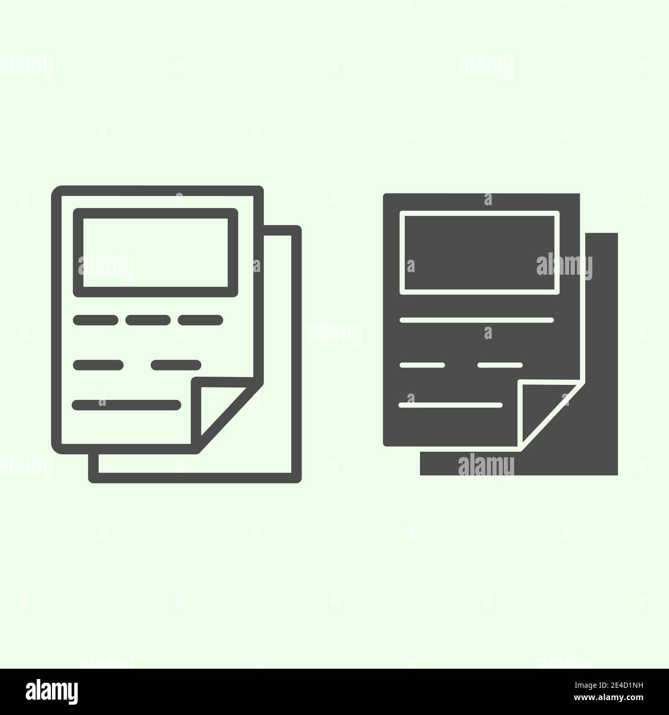 Riga del rapporto e icona continua. Pittogramma di stile del file di testo della documentazione aziendale su sfondo bianco. Office e Business firmi per il concetto di mobile Illustrazione Vettoriale