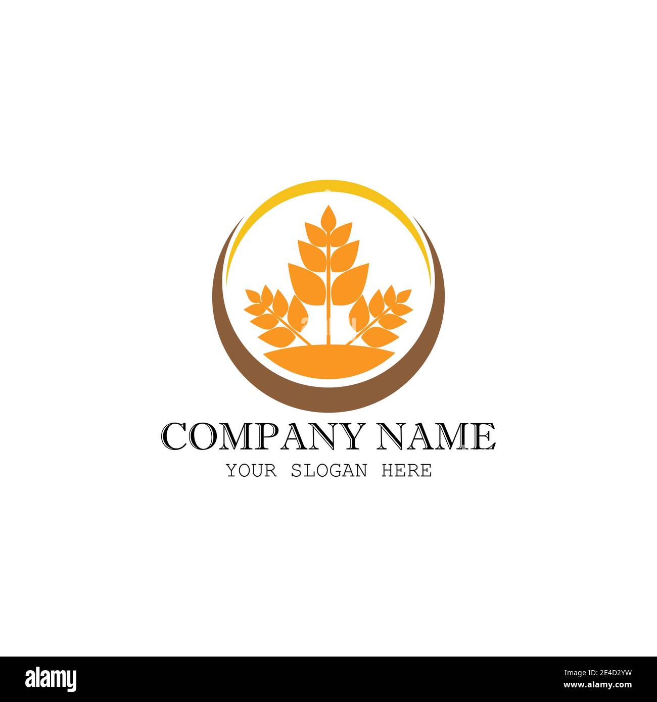 Tipo di simbolo vettoriale del modello del logo del grano Illustrazione Vettoriale