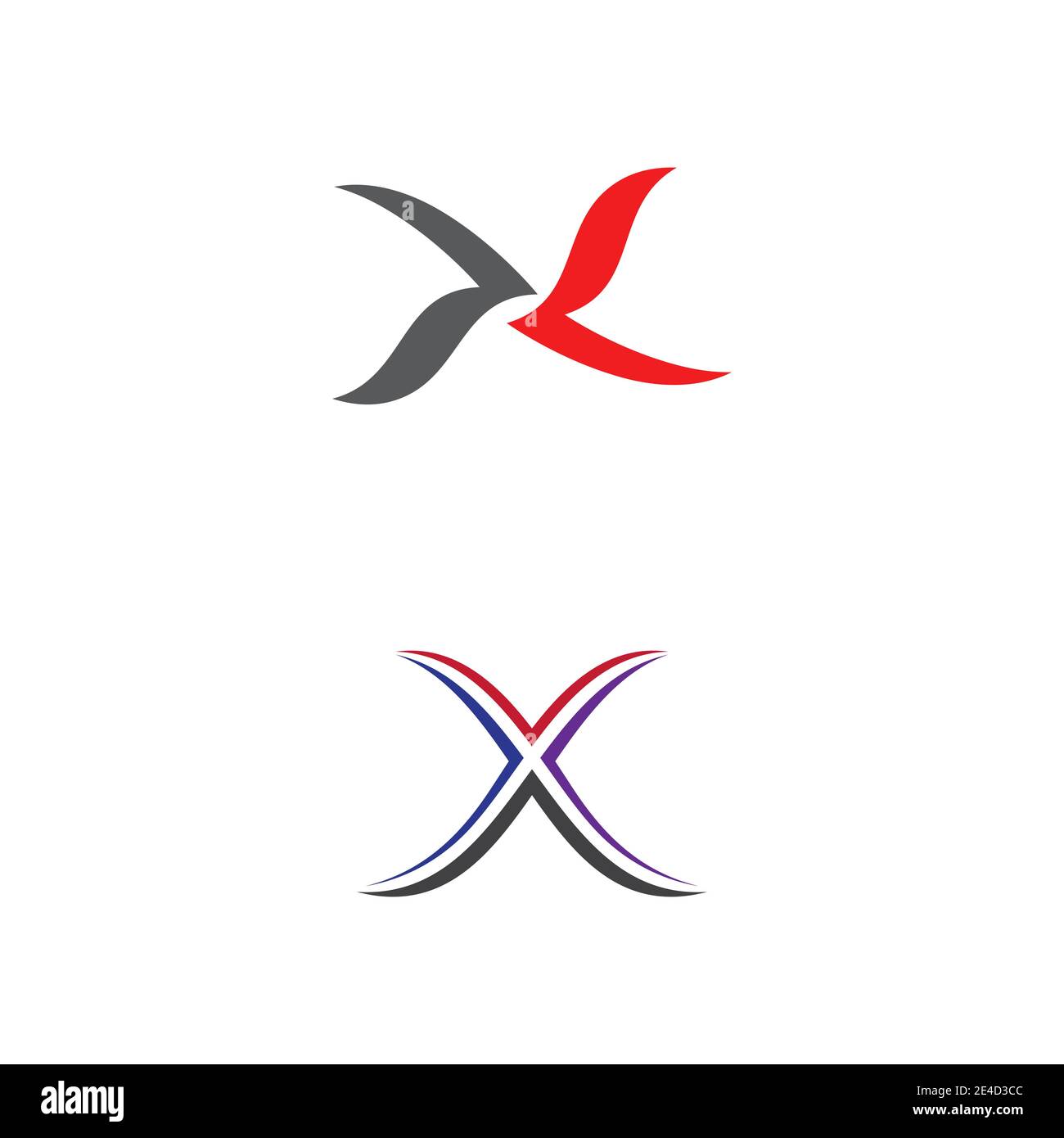 X Letter Template Logo icona vettore illustration design Illustrazione Vettoriale