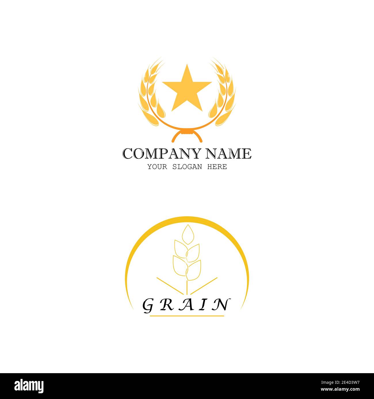 Tipo di simbolo vettoriale del modello del logo del grano Illustrazione Vettoriale