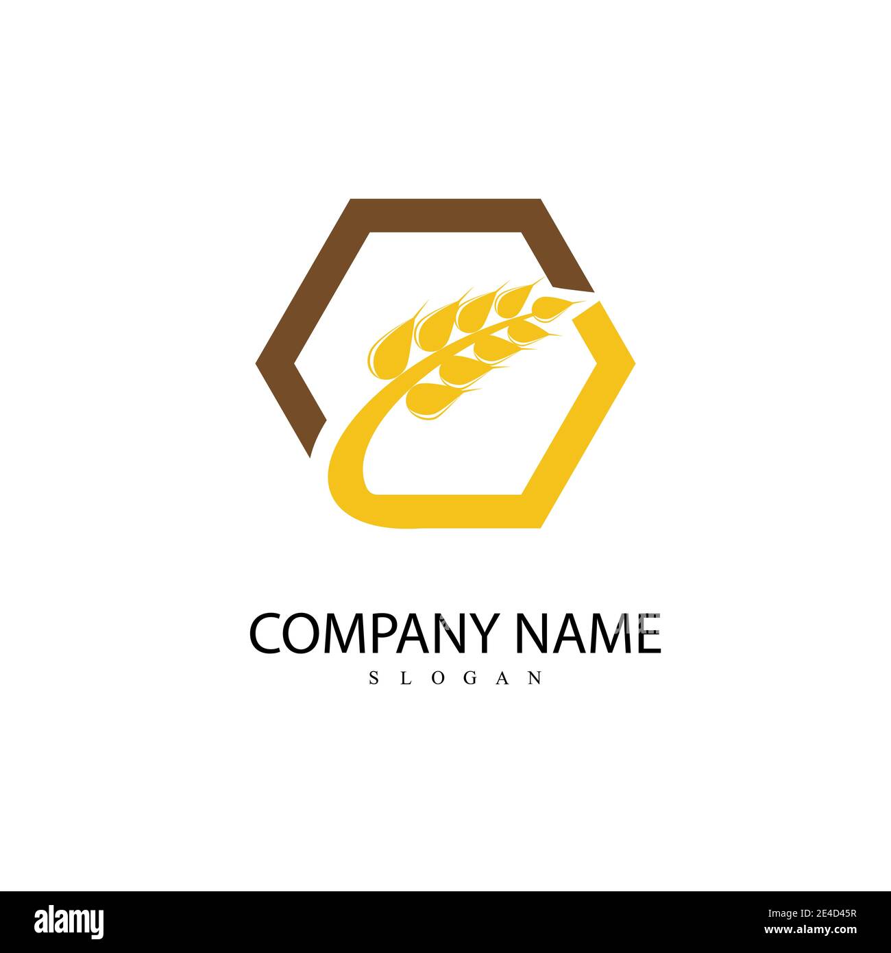 Tipo di simbolo vettoriale del modello del logo del grano Illustrazione Vettoriale