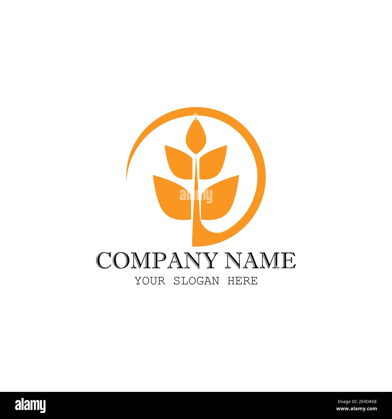 Tipo di simbolo vettoriale del modello del logo del grano Illustrazione Vettoriale