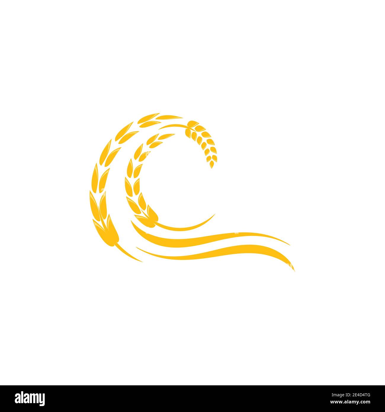 Tipo di simbolo vettoriale del modello del logo del grano Illustrazione Vettoriale