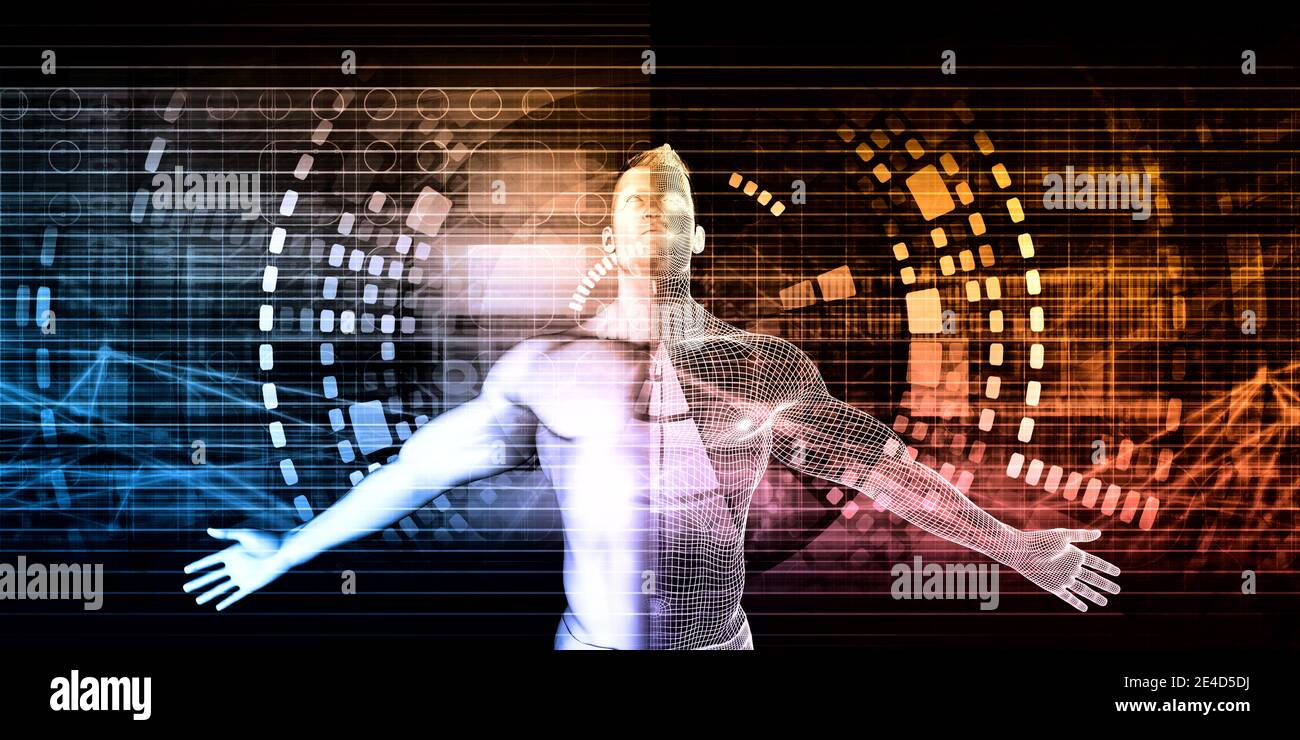 Concetto di Medical Technology Network per servizi e soluzioni Foto Stock