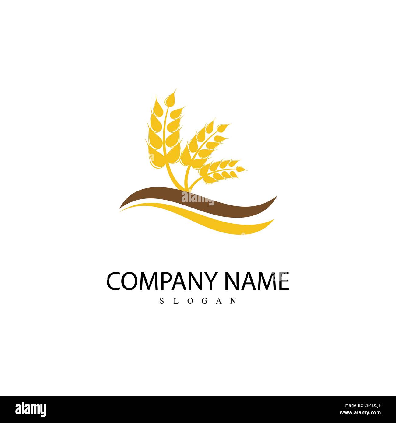 Tipo di simbolo vettoriale del modello del logo del grano Illustrazione Vettoriale