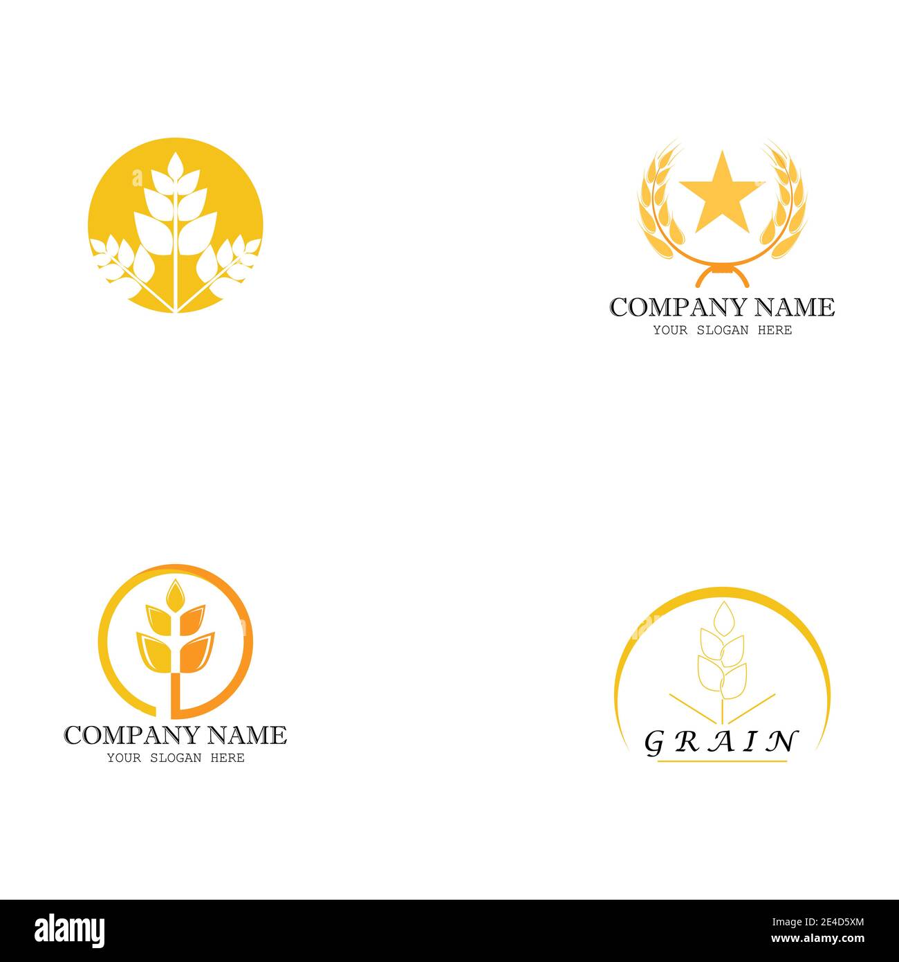 Impostare il disegno dell'icona del vettore grano per l'agricoltura Illustrazione Vettoriale