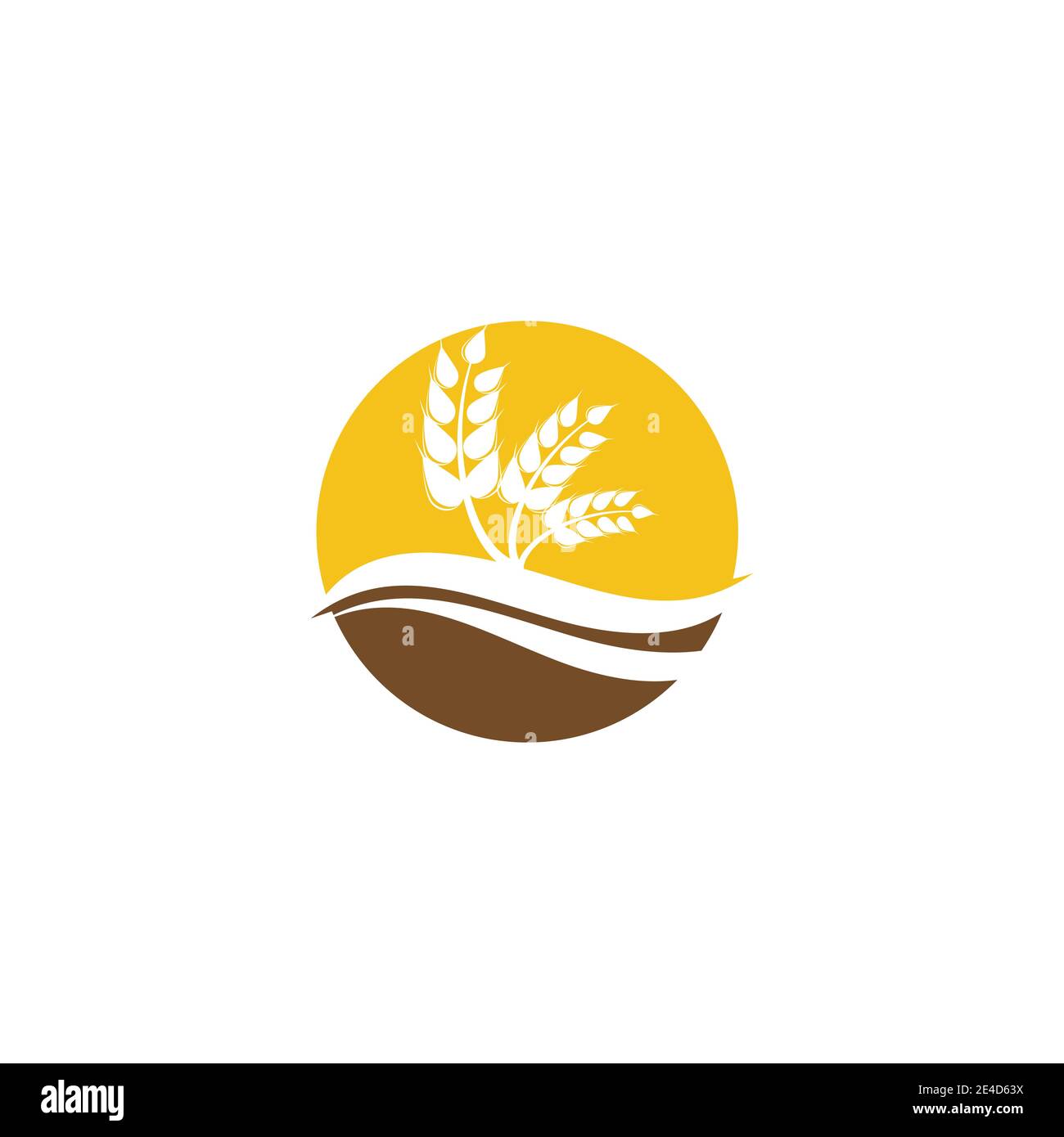 Tipo di simbolo vettoriale del modello del logo del grano Illustrazione Vettoriale