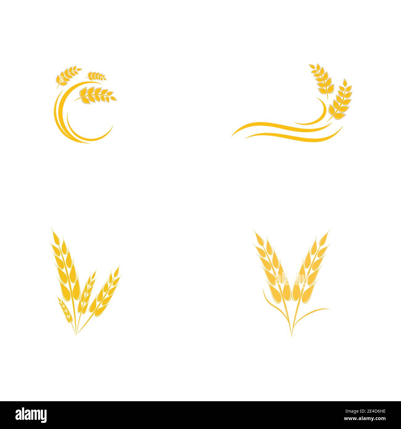 Impostare il disegno dell'icona del vettore grano per l'agricoltura Illustrazione Vettoriale