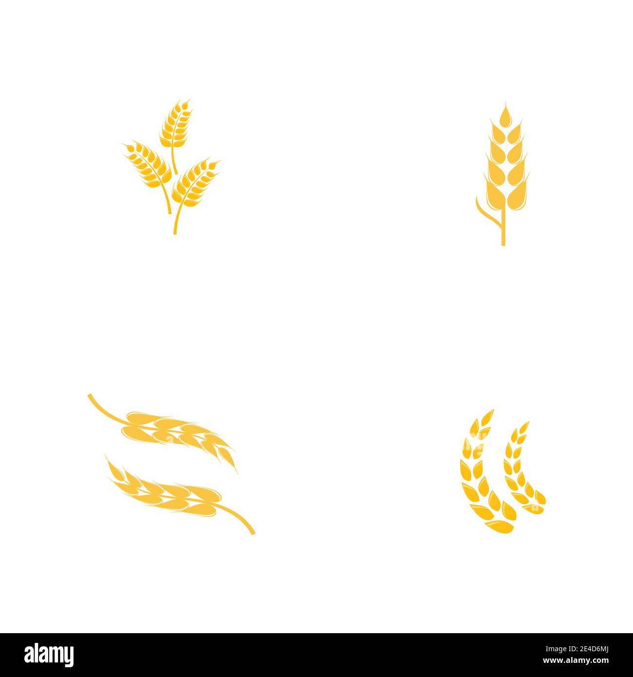 Impostare il disegno dell'icona del vettore grano per l'agricoltura Illustrazione Vettoriale