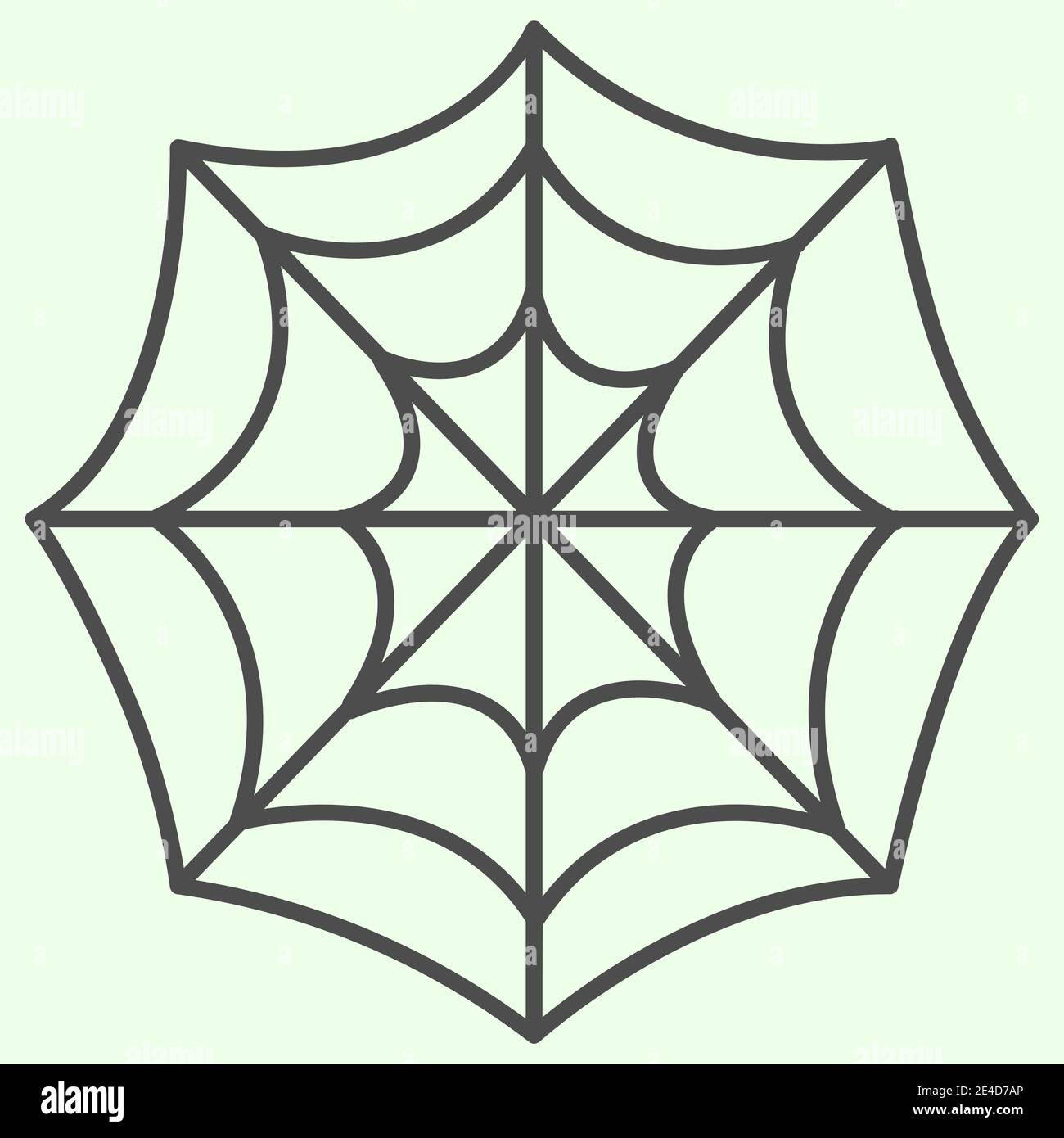 Icona linea sottile Cobweb. Spooky ragno web contorno stile pittogramma su sfondo bianco. Halloween segno magico per il concetto mobile e il disegno di fotoricettore. Vettore Illustrazione Vettoriale