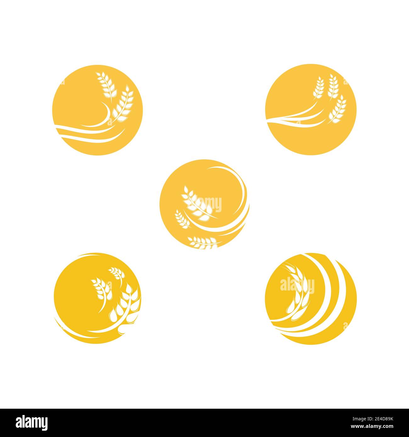 Impostare il disegno dell'icona del vettore grano per l'agricoltura Illustrazione Vettoriale