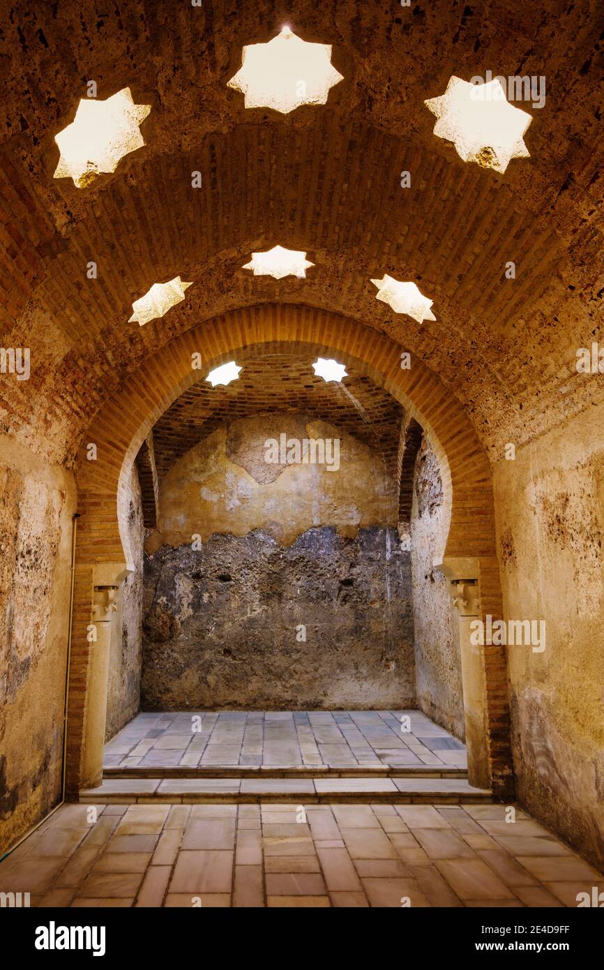 Centro culturale dei bagni arabi al Palazzo Villardompardo, città di Jaen. Andalusia, Spagna meridionale Europa Foto Stock