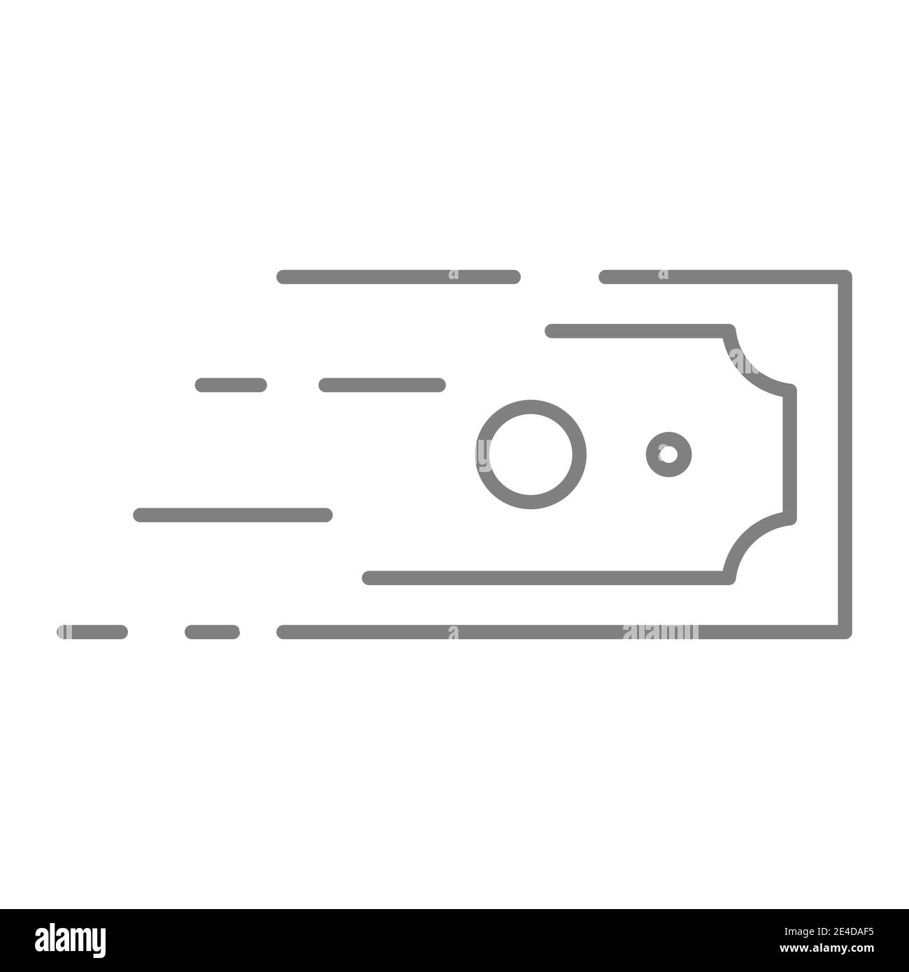 Icona linea sottile flusso di denaro. Illustrazione del vettore di valuta isolata in bianco. Design cash Outline Style, progettato per il web e le app. EPS 10. Illustrazione Vettoriale
