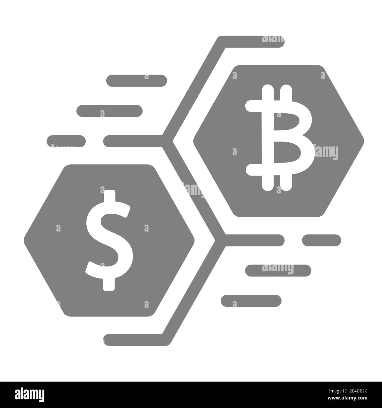 Bitcoin e dollaro che sposta l'icona della valuta solida. Illustrazione del vettore di valuta Crypto isolata in bianco. Disegno di stile glyph di soldi, progettato per il fotoricettore e. Illustrazione Vettoriale