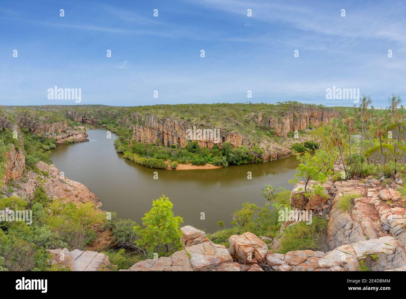 Il Parco Nazionale di Nitmiluk e il fiume Katherine, territorio del Nord, Australia. Foto Stock