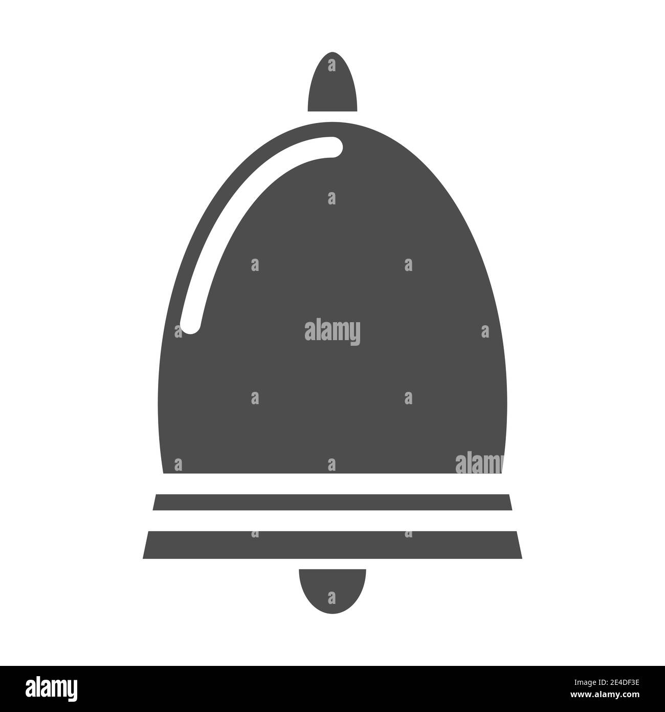 Icona di notifica continua. Immagine vettoriale a campana isolata in bianco. Design in stile glifo ad anello, progettato per il Web e le applicazioni. EPS 10. Illustrazione Vettoriale