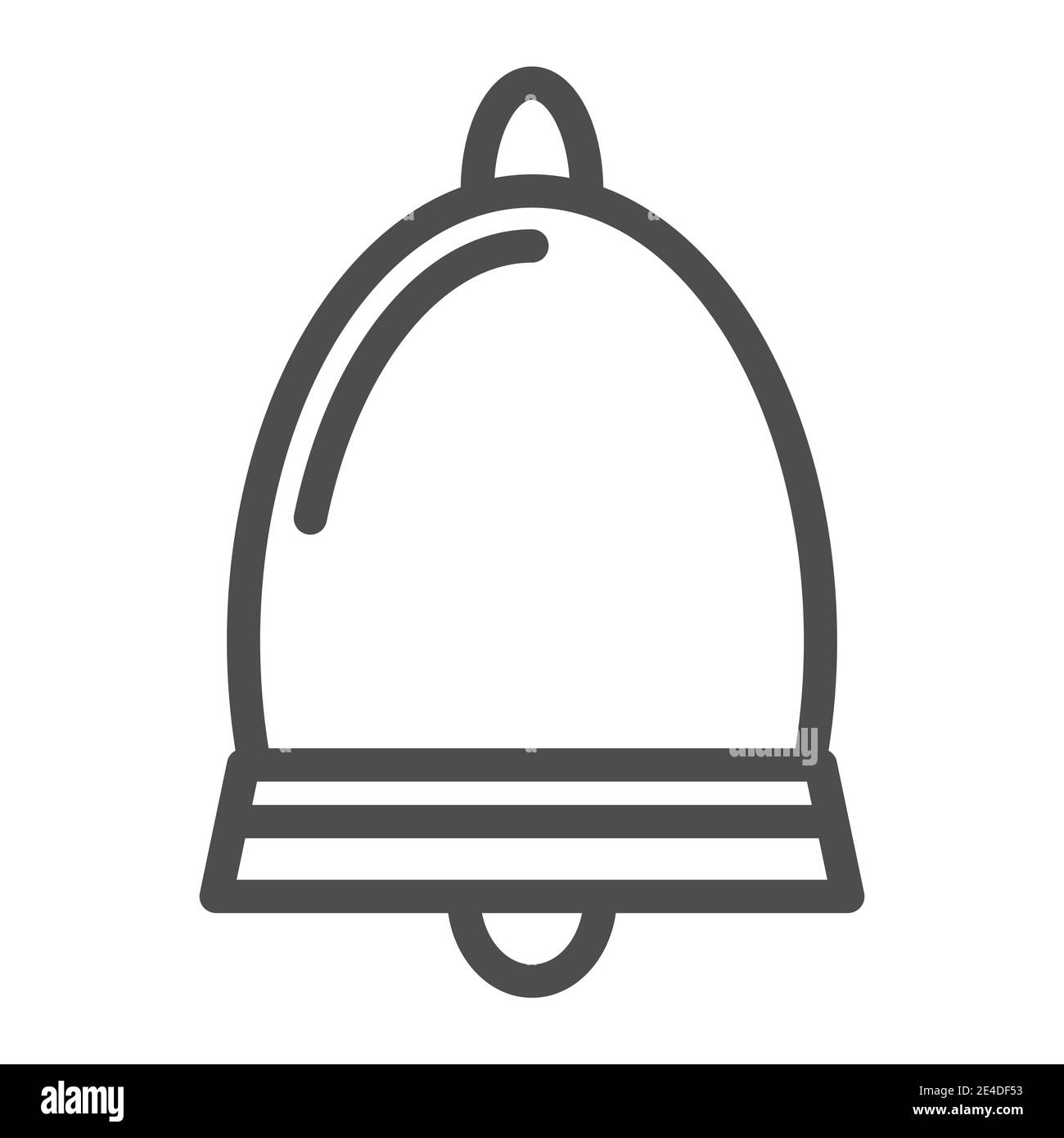 Icona della riga di notifica. Immagine vettoriale a campana isolata in bianco. Design ad anello, progettato per il Web e le applicazioni. EPS 10. Illustrazione Vettoriale