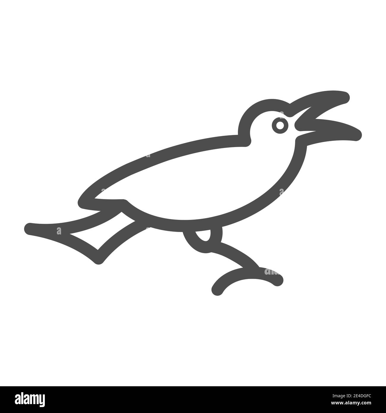 Icona della linea di uccello. Illustrazione vettoriale animale isolata su bianco. Design in stile Raven Outline, progettato per il web e le app. EPS 10. Illustrazione Vettoriale