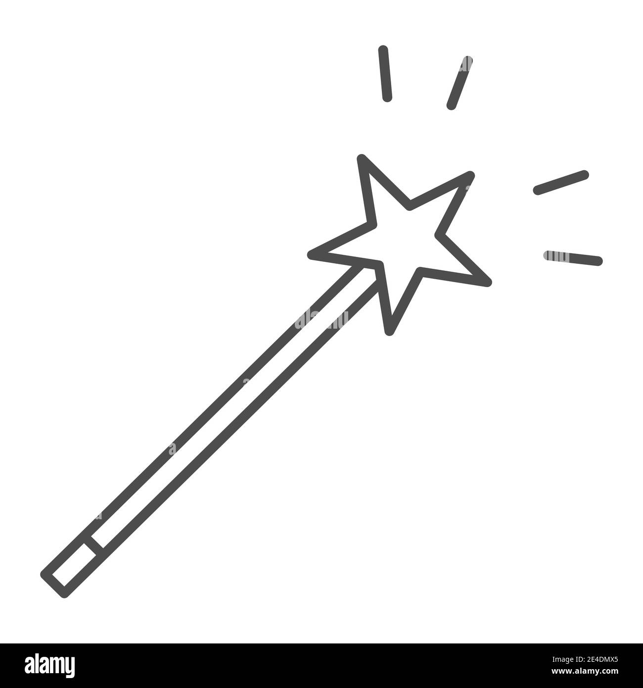 Icona linea sottile bacchetta magica. Immagine vettoriale a stella su stick  isolata in bianco. Design in stile Miracle Outline, progettato per il web e  le app. EPS 10 Immagine e Vettoriale - Alamy