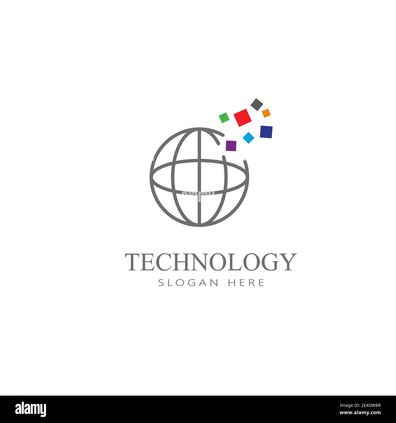 Tecnologia, computer, dati e design del logo dell'innovazione Illustrazione Vettoriale