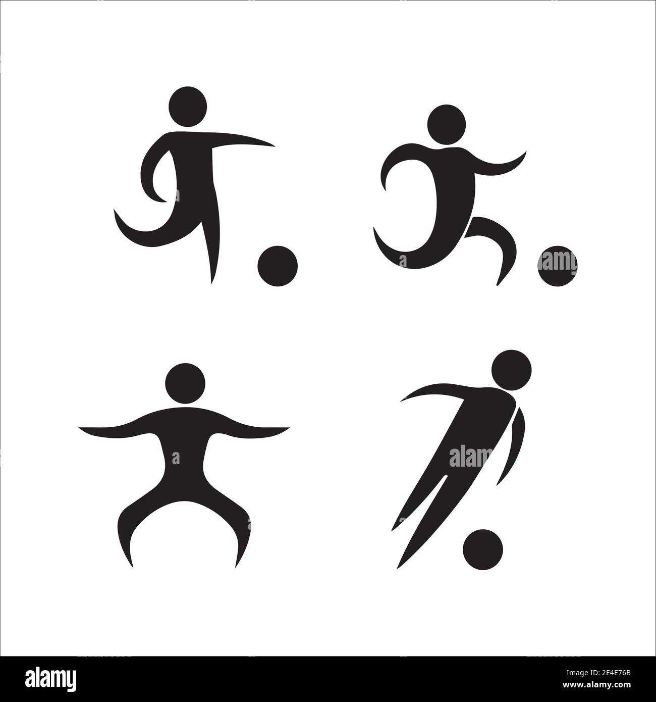 un insieme di giocatori di calcio vettoriali Illustrazione Vettoriale