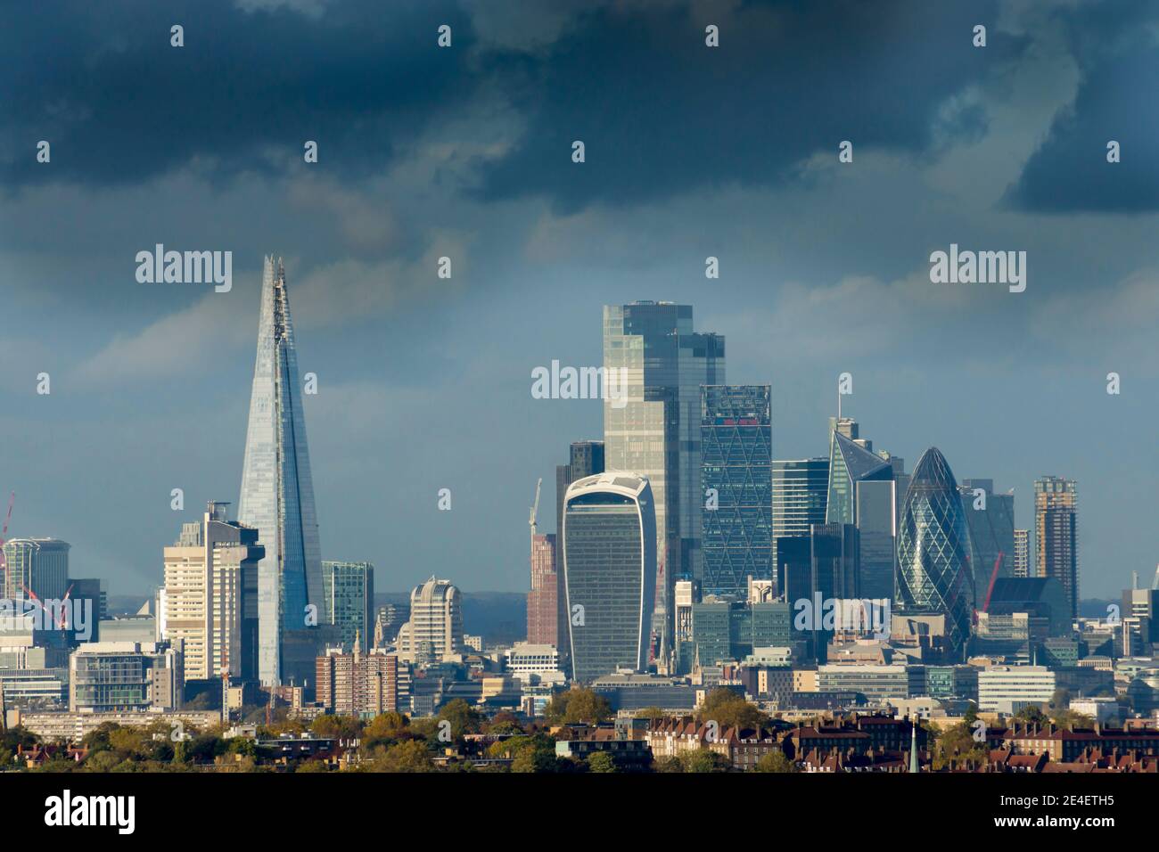 Regno Unito, Inghilterra, Londra, paesaggio urbano dal Crystal Palace Foto Stock