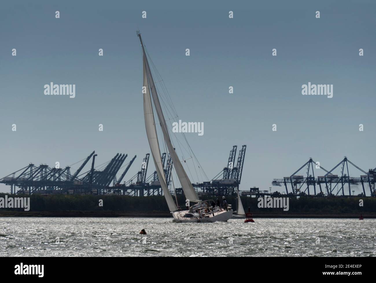 Europa, Regno Unito, Inghilterra, Suffolk, porto di felixstowe Foto Stock