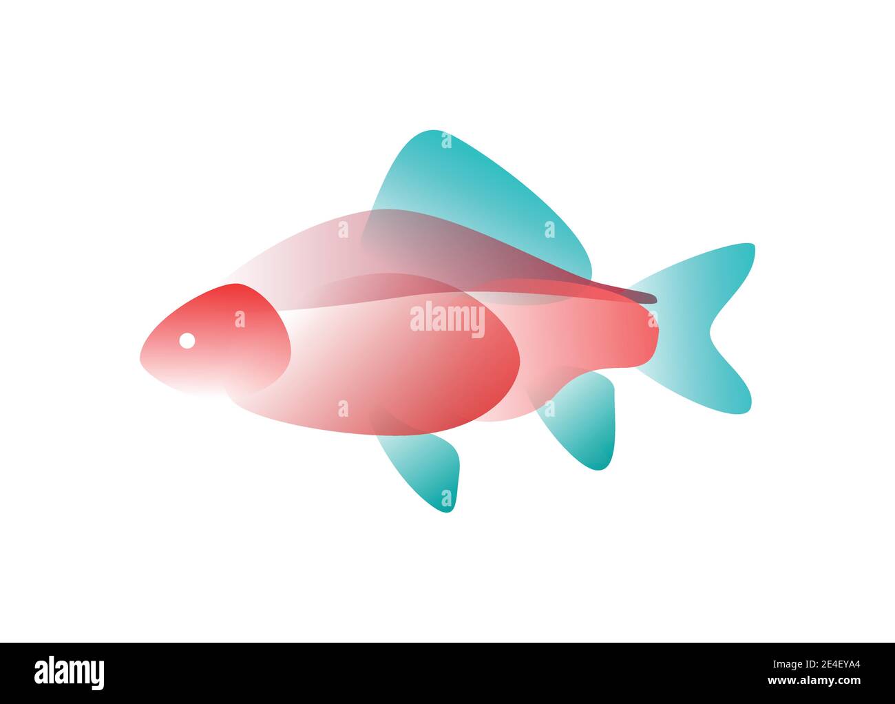 Pesce vettoriale in stile gradiente. Arte digitale Illustrazione Vettoriale