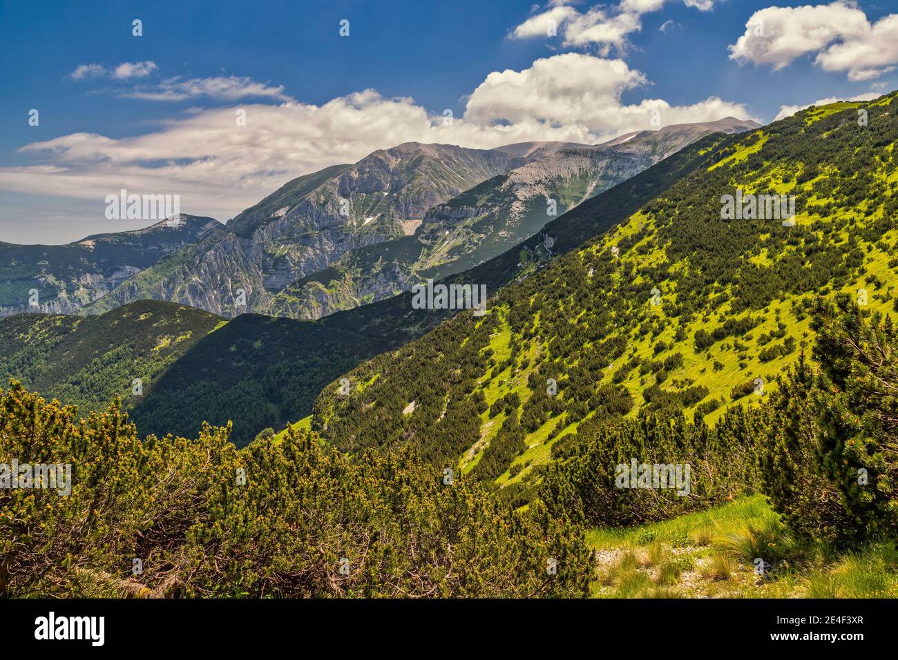 Lungo il sentiero che conduce alla cima della Murelle nel Parco Nazionale della Maiella. Abruzzo, Italia, Europa Foto Stock
