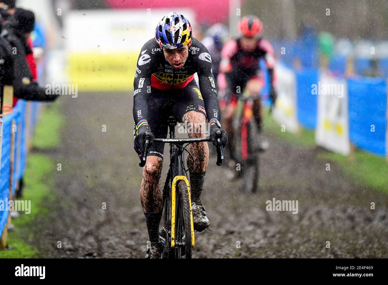 HAMME, BELGIO - GENNAIO 23: WOUT van Aert durante il Cyclocross - Flandriencross il 23 Gennaio 2021 ad Hamme, Belgio (Foto di Jos Kafoe/Orange Pictures/Alamy Live News) Foto Stock