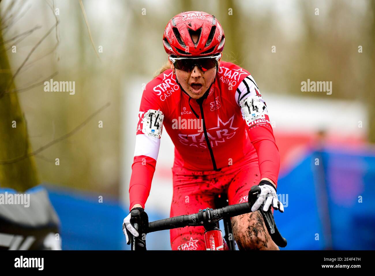 HAMME, BELGIO - GENNAIO 23: EVA Lechner durante il Ciclross - Flandriencross il 23 Gennaio 2021 ad Hamme, Belgio (Foto di Jos Kafoe/Orange Pictures/Alamy Live News) Foto Stock