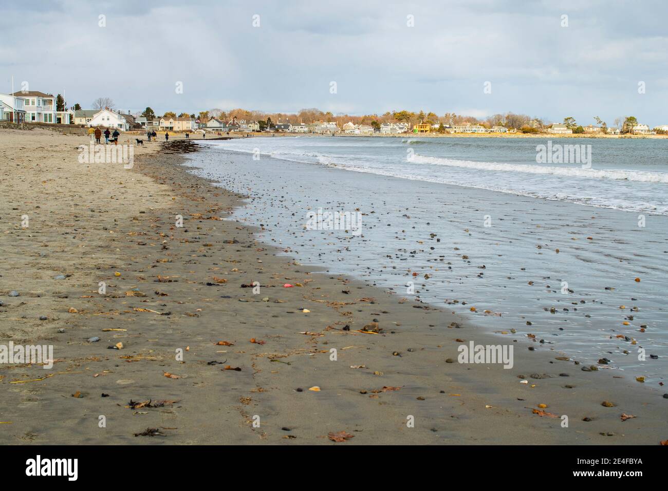Piccolo parco statale sull'Oceano Atlantico nella graziosa Rye, New Hampshire. Bella spiaggia di sabbia con un nuovo bagno e picnic sono benvenuti qui. Situato sull'oceano B. Foto Stock