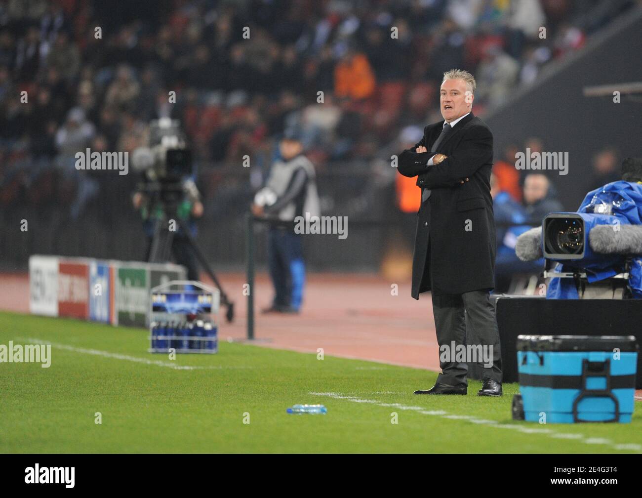 Didier Deschamps, allenatore dell'OM durante la partita di calcio della UEFA Champions League, Gruppo C, Zurigo vs Olympique de Marseille allo stadio Letzigrund di Zurigo, Svizzera, il 21 ottobre 2009. Marsiglia ha vinto 1-0. Foto di Alain Grosclaude/Cameleon/ABACAPRESS.COM Foto Stock