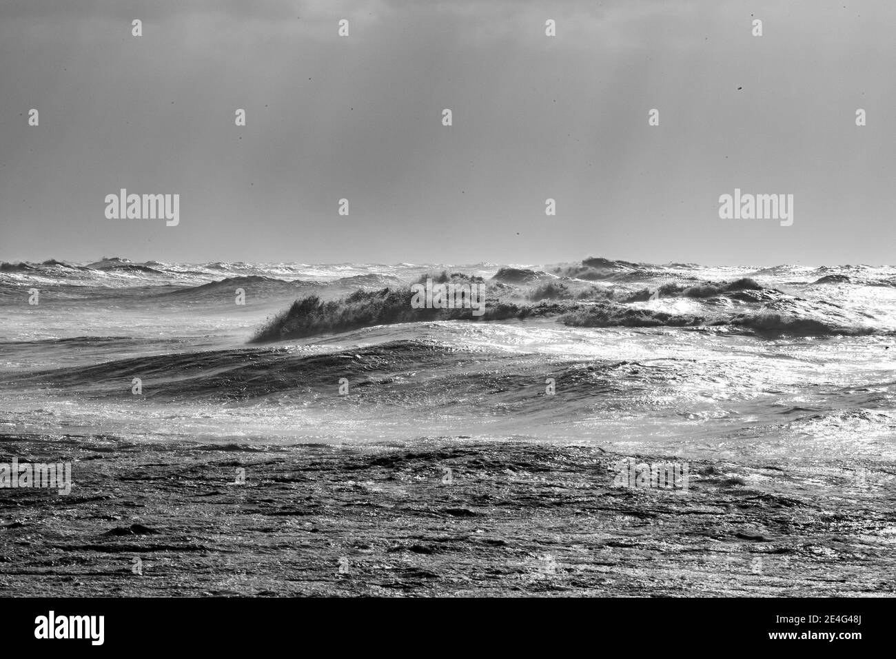 Mare a tempesta ad Ostia Foto Stock