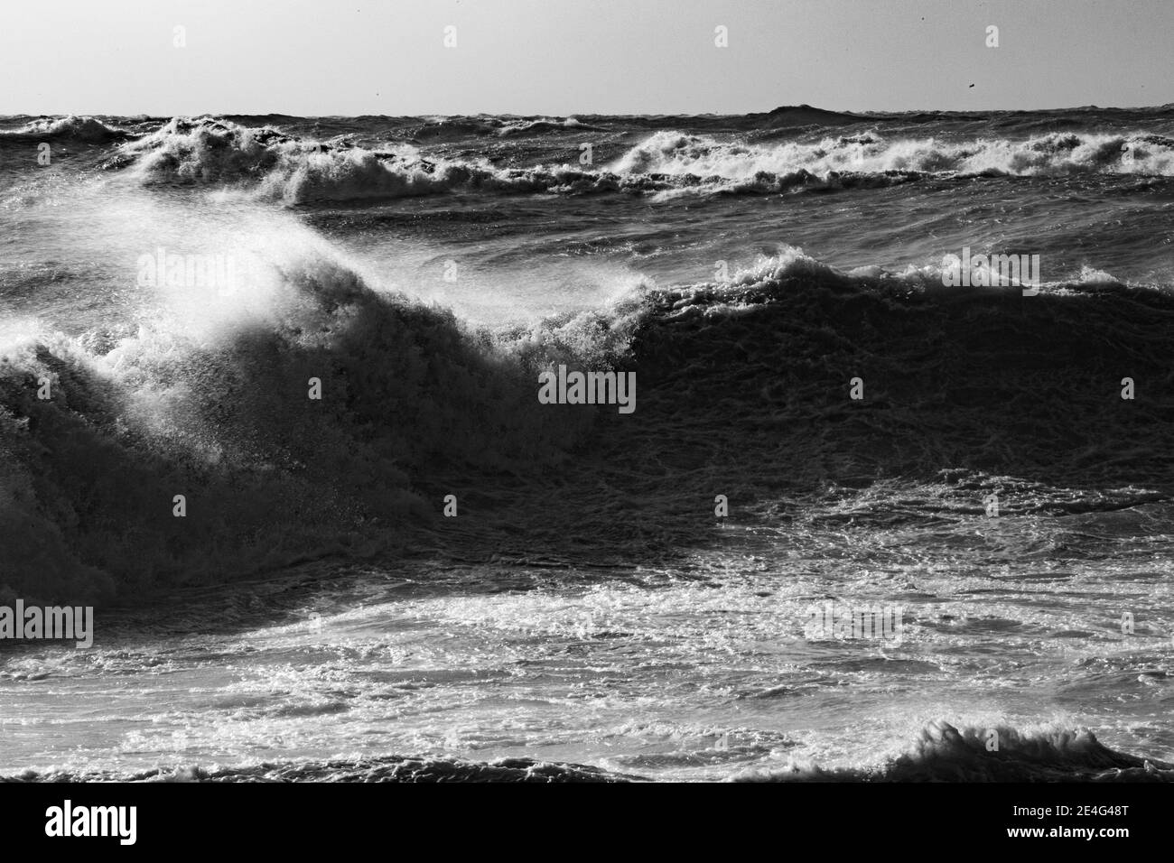 Mare a tempesta ad Ostia Foto Stock